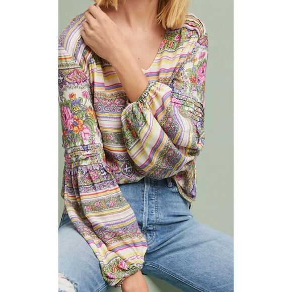 Maeve Ceresco Peasant Top size S - Picture 8 of 10